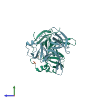 PDB entry 2ns2 coloured by chain, side view.