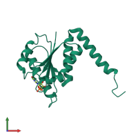 PDB entry 2nsl coloured by chain, front view.