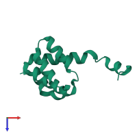 PDB entry 2nsn coloured by chain, top view.