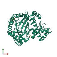 PDB entry 2nso coloured by chain, front view.
