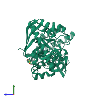 PDB entry 2nso coloured by chain, side view.
