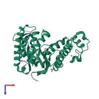 PDB entry 2nso coloured by chain, top view.