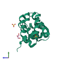 PDB entry 2nsz coloured by chain, side view.