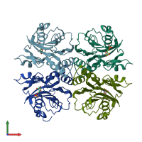 PDB entry 2ntl coloured by chain, front view.