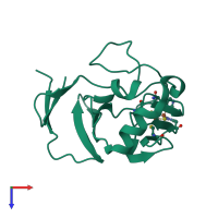 PDB entry 2nuk coloured by chain, top view.