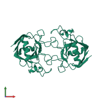 Peptidyl-prolyl cis-trans isomerase B in PDB entry 2nul, assembly 1, front view.