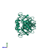 Peptidyl-prolyl cis-trans isomerase B in PDB entry 2nul, assembly 1, side view.