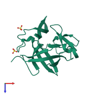 PDB entry 2nvh coloured by chain, top view.