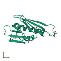 PDB entry 2nvn coloured by chain, front view.