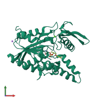 PDB entry 2nw6 coloured by chain, front view.