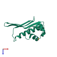 PDB entry 2nwv coloured by chain, top view.