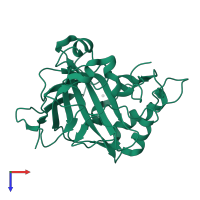 Carbonic anhydrase 2 in PDB entry 2nwy, assembly 1, top view.