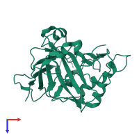 Carbonic anhydrase 2 in PDB entry 2nxs, assembly 1, top view.