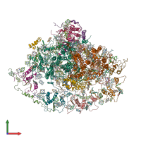 PDB entry 2o01 coloured by chain, front view.