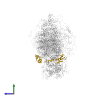 Photosystem I reaction center subunit III, chloroplastic in PDB entry 2o01, assembly 1, side view.