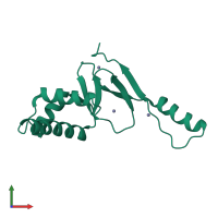 PDB entry 2o03 coloured by chain, front view.