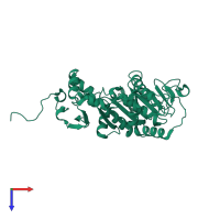 PDB entry 2o0k coloured by chain, top view.