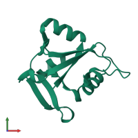 PDB entry 2o0q coloured by chain, front view.