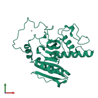 PDB entry 2o1g coloured by chain, front view.