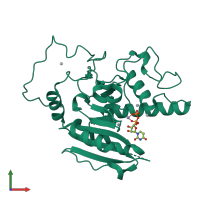 PDB entry 2o1h coloured by chain, front view.