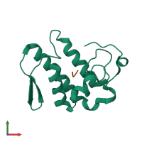 PDB entry 2o1n coloured by chain, front view.