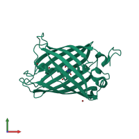 PDB entry 2o29 coloured by chain, front view.