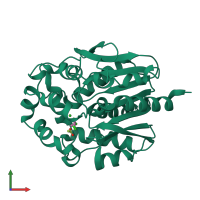 PDB entry 2o2h coloured by chain, front view.
