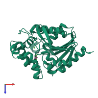 PDB entry 2o2h coloured by chain, top view.