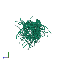 PDB entry 2o2o coloured by chain, ensemble of 27 models, side view.