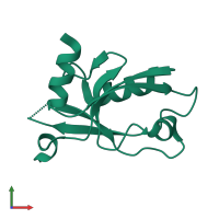Monomeric assembly 2 of PDB entry 2o2t coloured by chemically distinct molecules, front view.