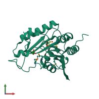 PDB entry 2o2x coloured by chain, front view.