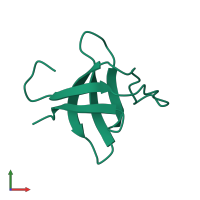 PDB entry 2o31 coloured by chain, front view.