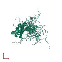 PDB entry 2o3d coloured by chain, ensemble of 20 models, front view.