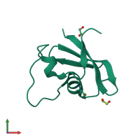 PDB entry 2o3g coloured by chain, front view.