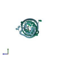 PDB entry 2o3y coloured by chain, side view.