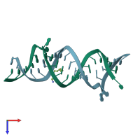 PDB entry 2o3y coloured by chain, top view.