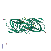 PDB entry 2o40 coloured by chain, top view.