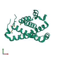 PDB entry 2o4d coloured by chain, front view.