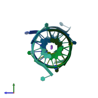 PDB entry 2o4f coloured by chain, side view.