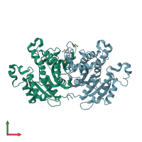 PDB entry 2o50 coloured by chain, front view.