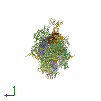 PDB entry 2o5i coloured by chain, side view.