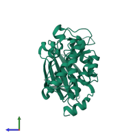 Serine/threonine-protein kinase pim-1 in PDB entry 2o64, assembly 1, side view.