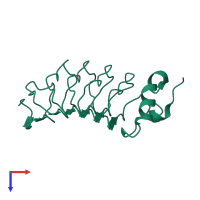 PDB entry 2o6r coloured by chain, top view.