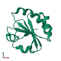 PDB entry 2o7k coloured by chain, front view.