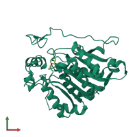 PDB entry 2o7r coloured by chain, front view.