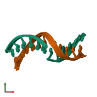 PDB entry 2o7y coloured by chain, ensemble of 11 models, front view.