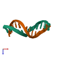PDB entry 2o7y coloured by chain, ensemble of 11 models, top view.