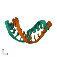 PDB entry 2o82 coloured by chain, ensemble of 11 models, front view.