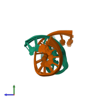 PDB entry 2o82 coloured by chain, ensemble of 11 models, side view.
