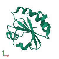 PDB entry 2o87 coloured by chain, front view.